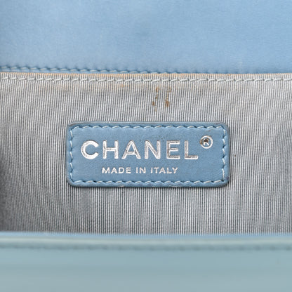 Chanel Patent Calfskin Medium Plexiglass Boy Flap Light Blue 6 of 13