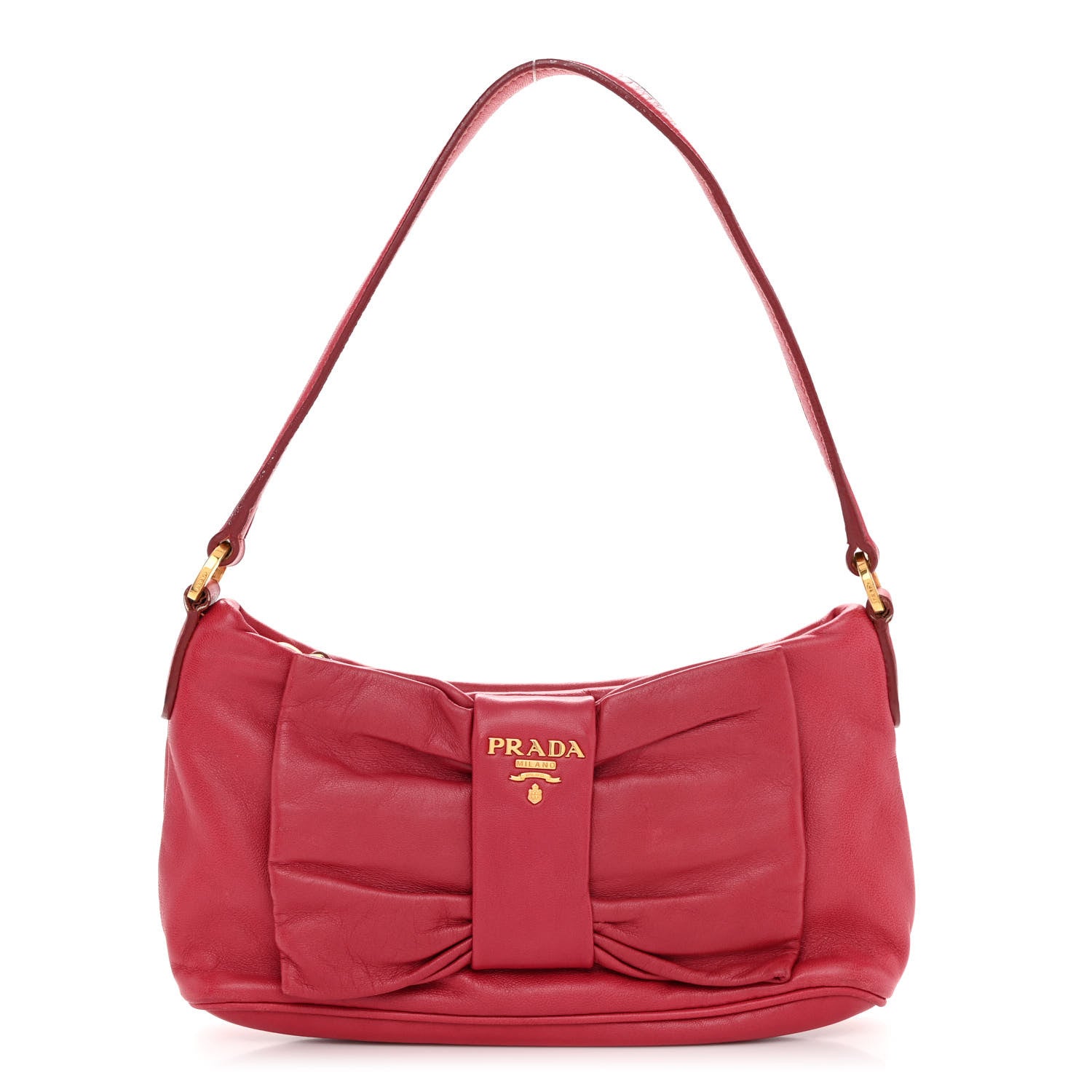 Prada Nappa Fiocco Bow Pochette Peonia 1 of 12