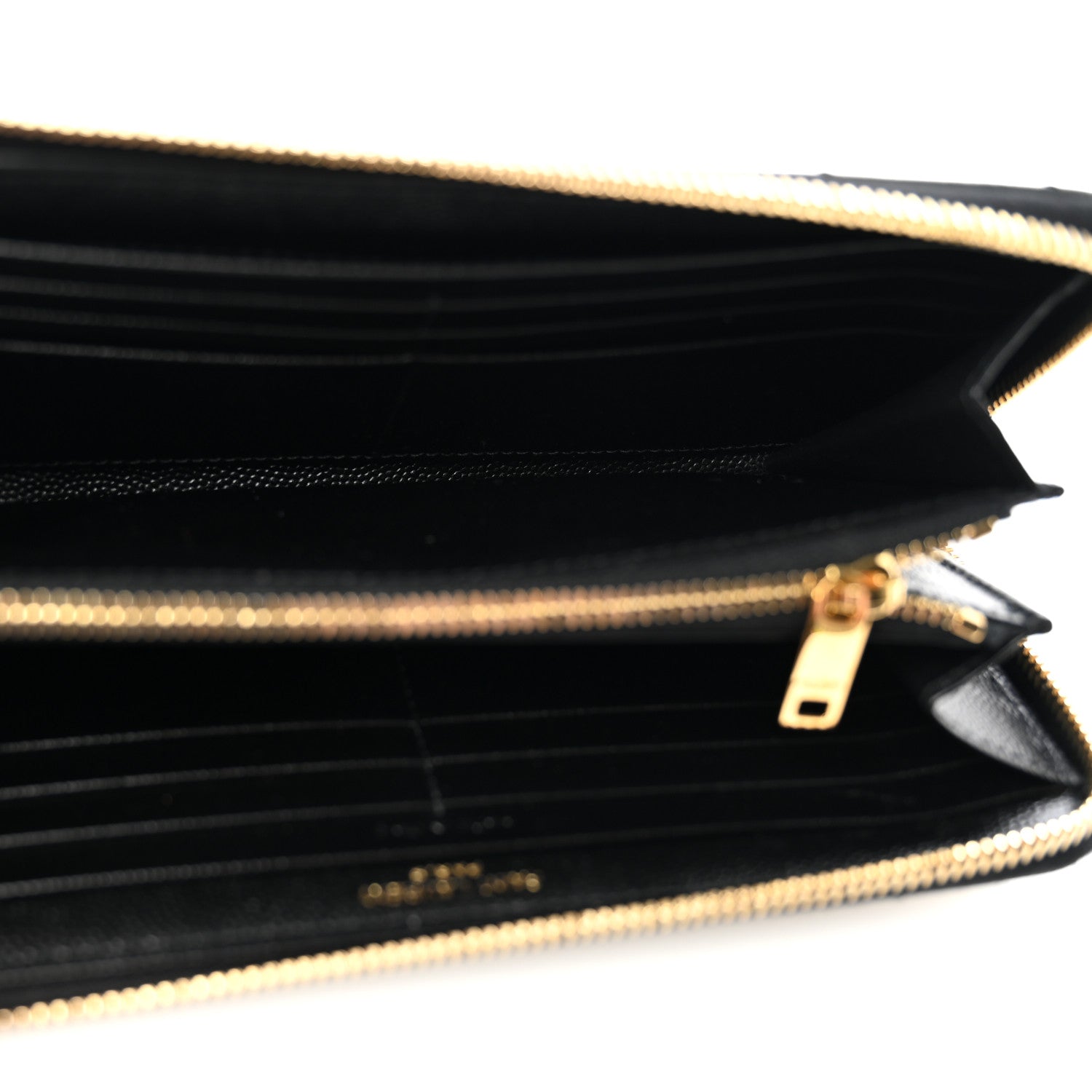 Saint Laurent Grain De Poudre Matelasse Chevron Monogram Zip Around Wallet Black 5 of 10