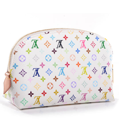 Louis Vuitton Monogram Multicolor Cosmetic Pouch White Litchi 3 of 7