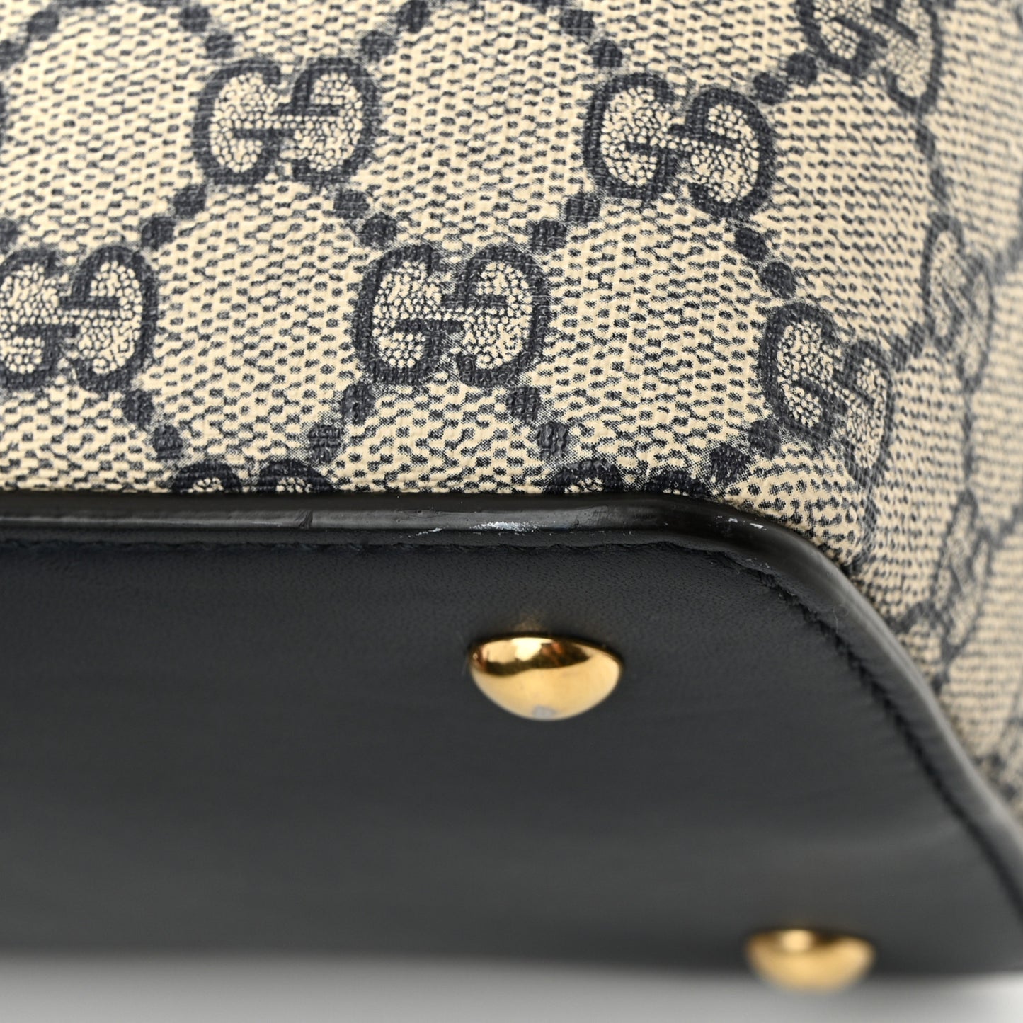 GG Supreme Monogram Linea A Foldover Tote Beige Blue
