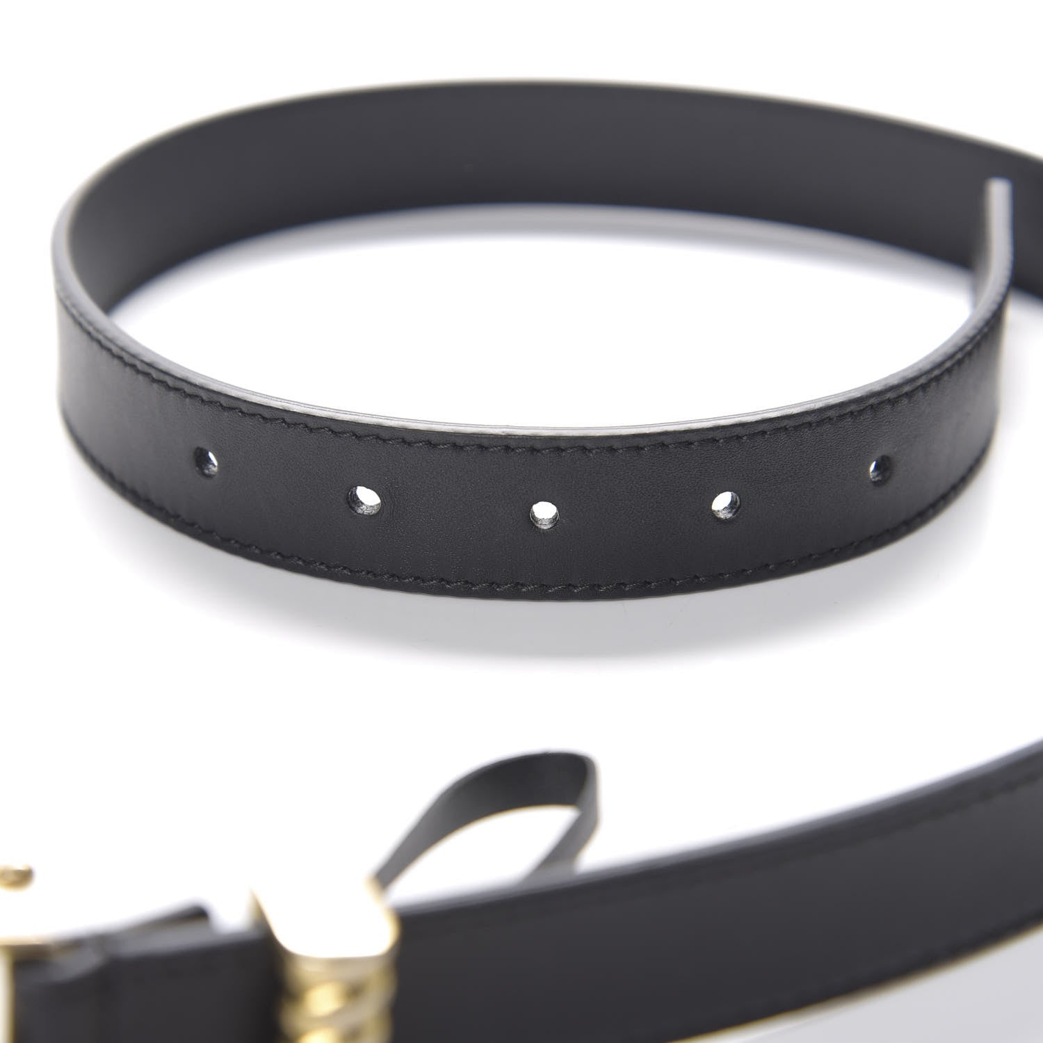 Gucci Moon Calfskin Torchon Double G 25mm Belt 75 30 Black 4 of 6