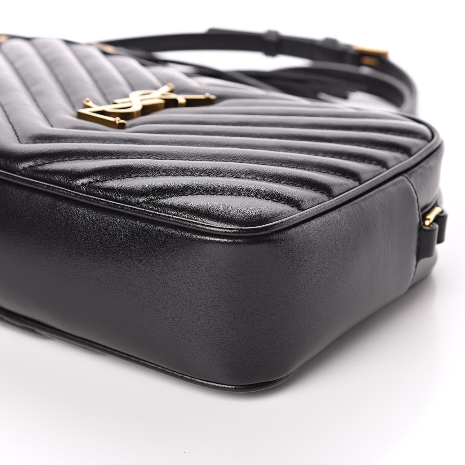 Saint Laurent Calfskin Matelasse Monogram Lou Camera Bag Black 9 of 11