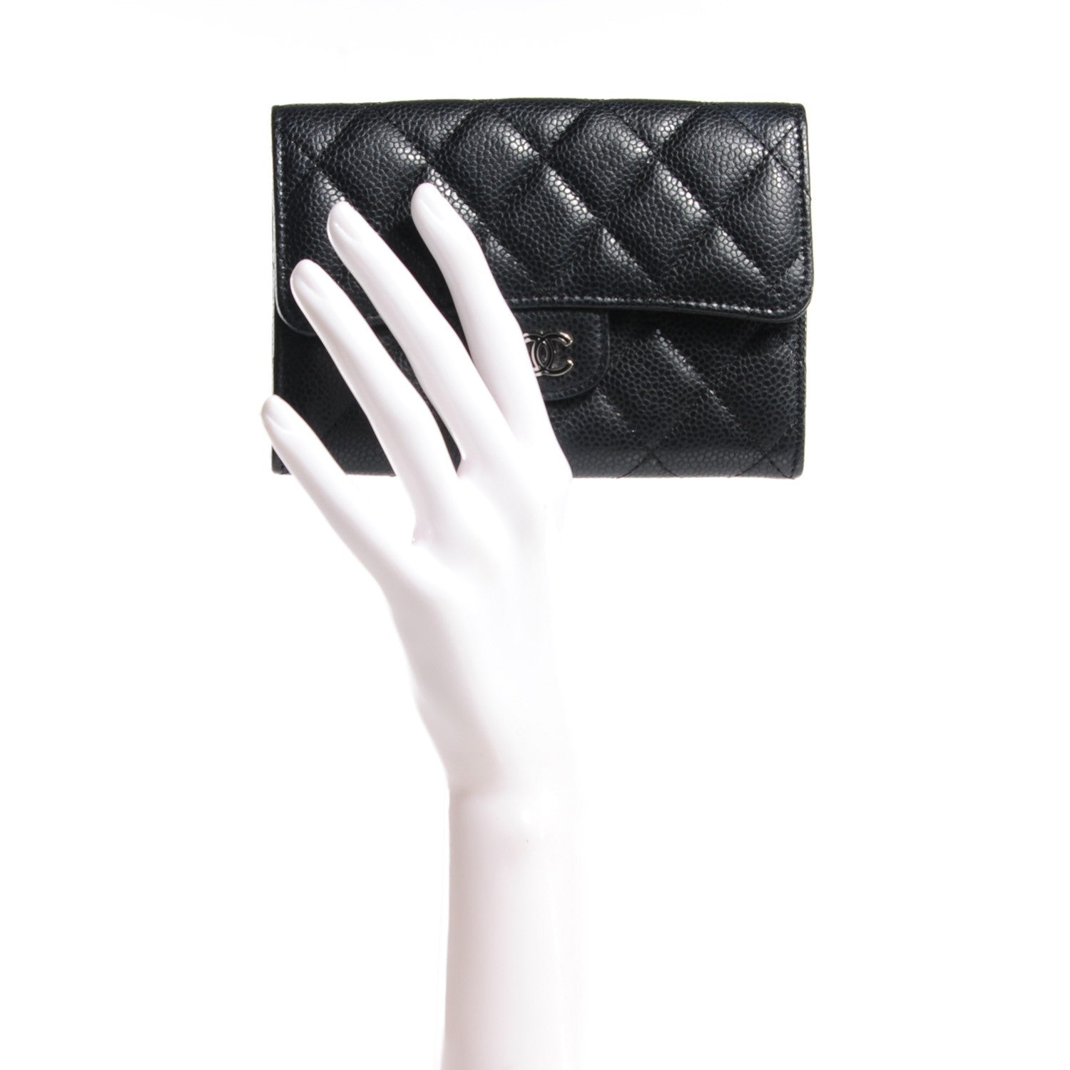 Chanel Caviar Quilted Small Flap Wallet Black 2 of 9