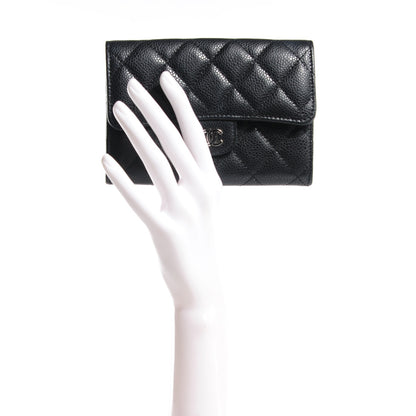 Chanel Caviar Quilted Small Flap Wallet Black 2 of 9