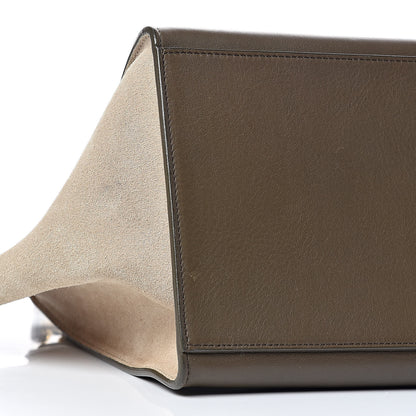 Celine Smooth Calfskin Suede Medium Tri-Color Trapeze Olive 7 of 9