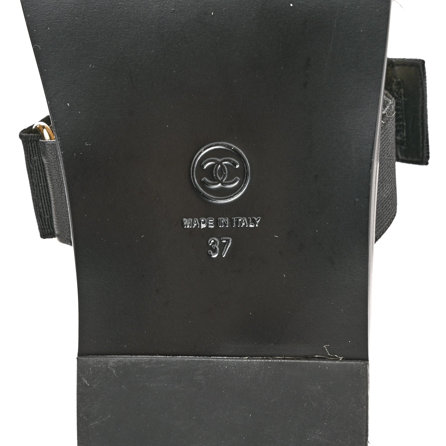 Chanel Lambskin Mules Elastic 37 Black 6 of 13