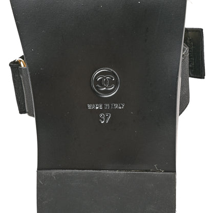Chanel Lambskin Mules Elastic 37 Black 6 of 13