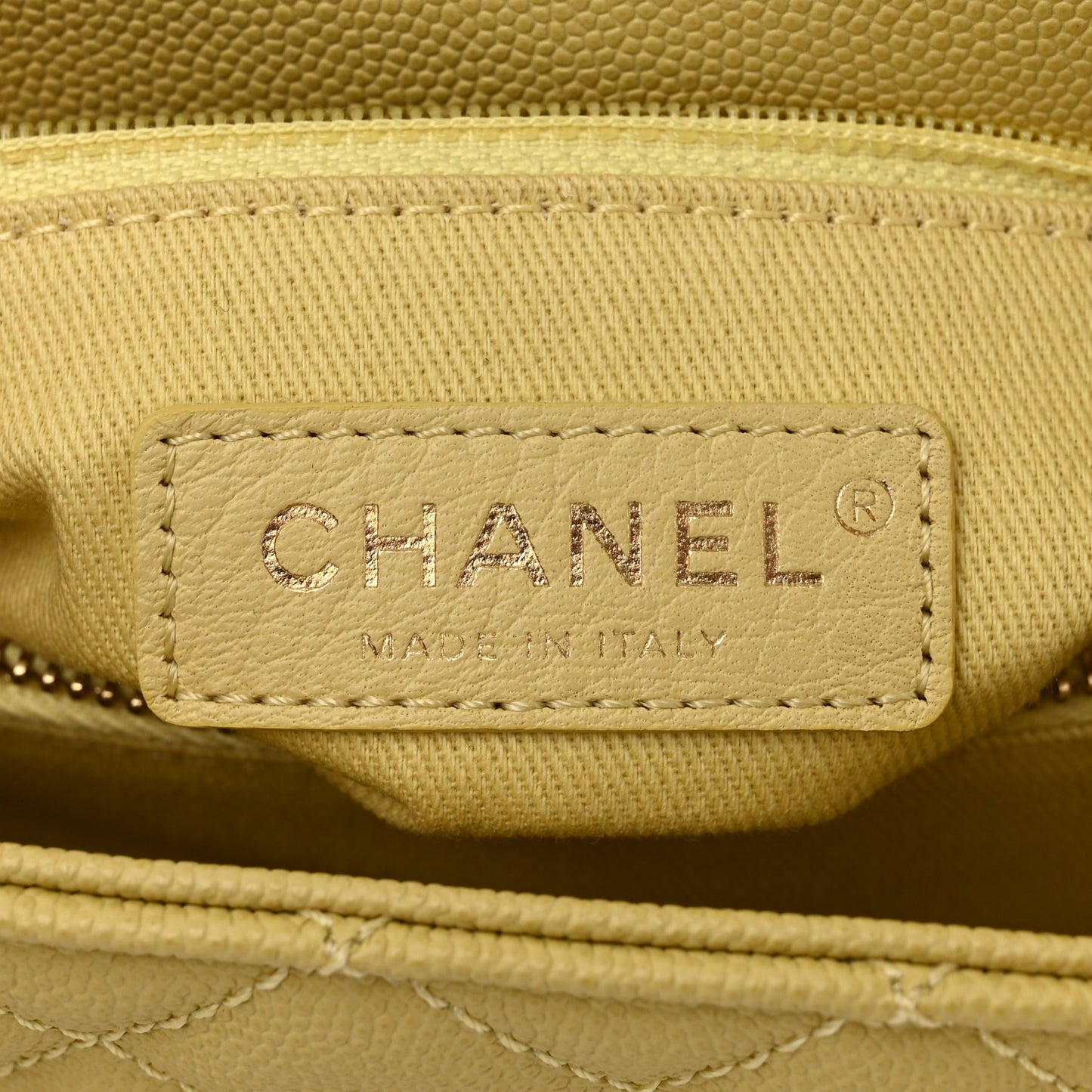 Caviar Quilted Small Coco Handle Flap Yellow