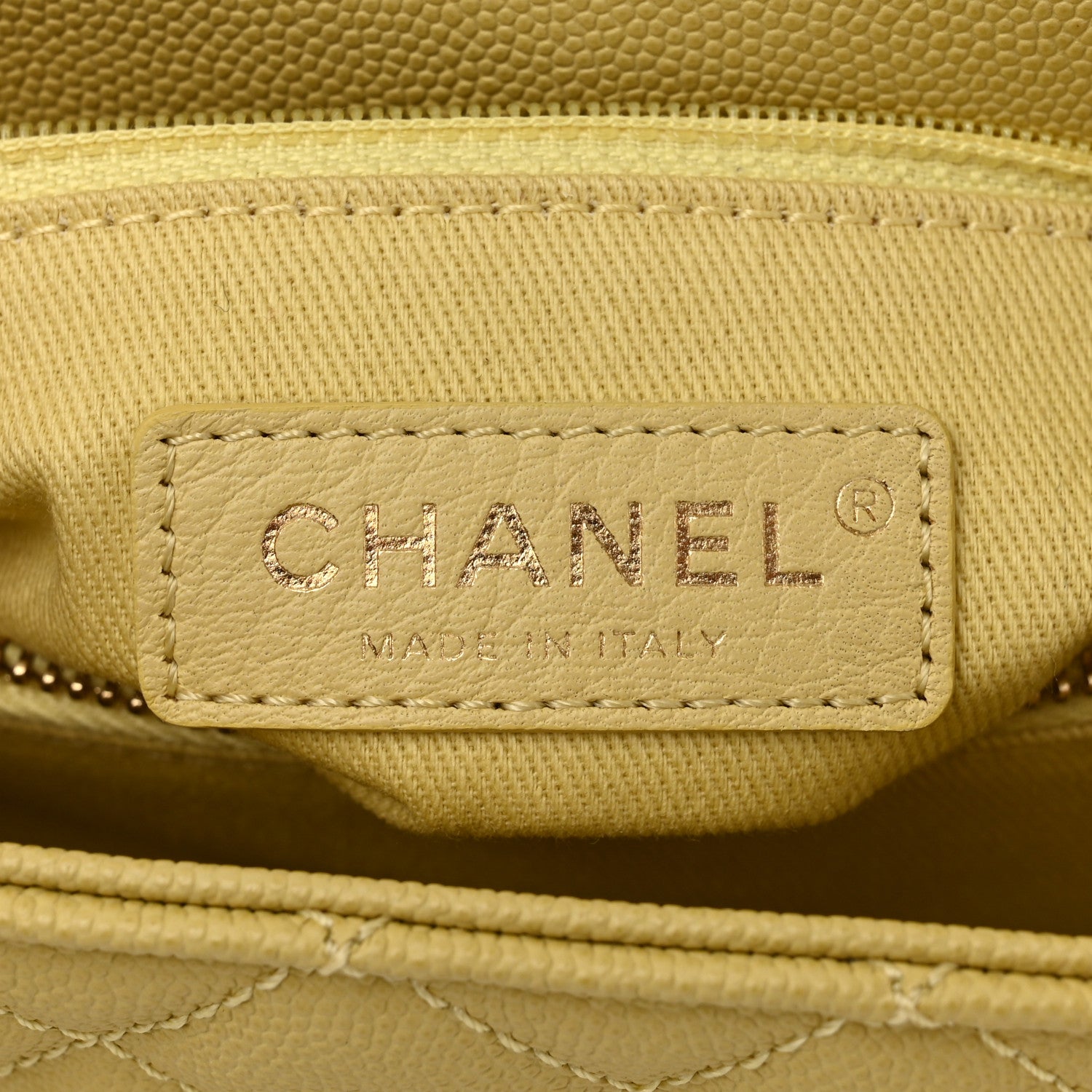 Chanel Caviar Quilted Small Coco Handle Flap Yellow 6 of 10