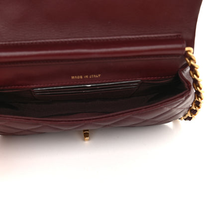 Chanel Calfskin Quilted Coco Mail Clutch With Chain Burgundy 5 of 9