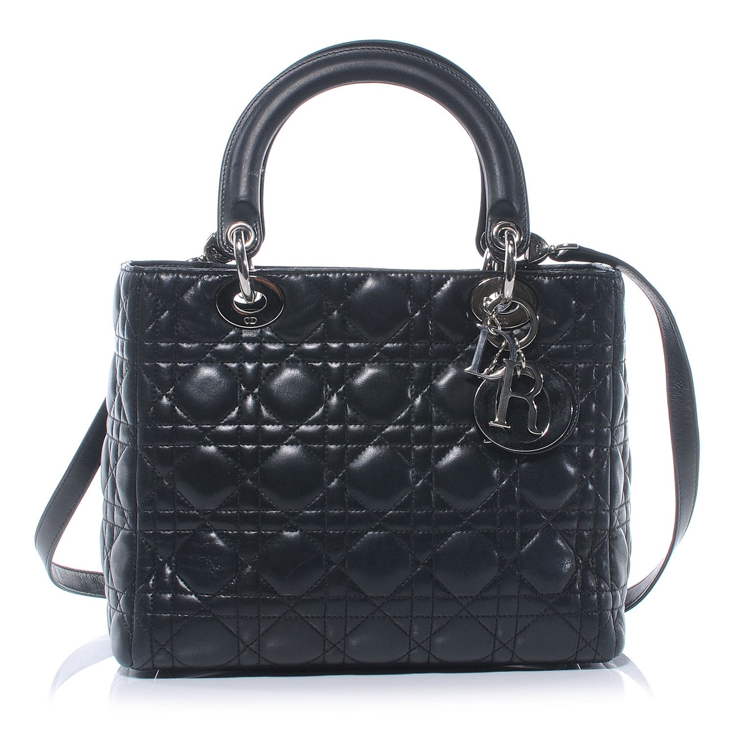 Lambskin Cannage Medium Lady Dior Black