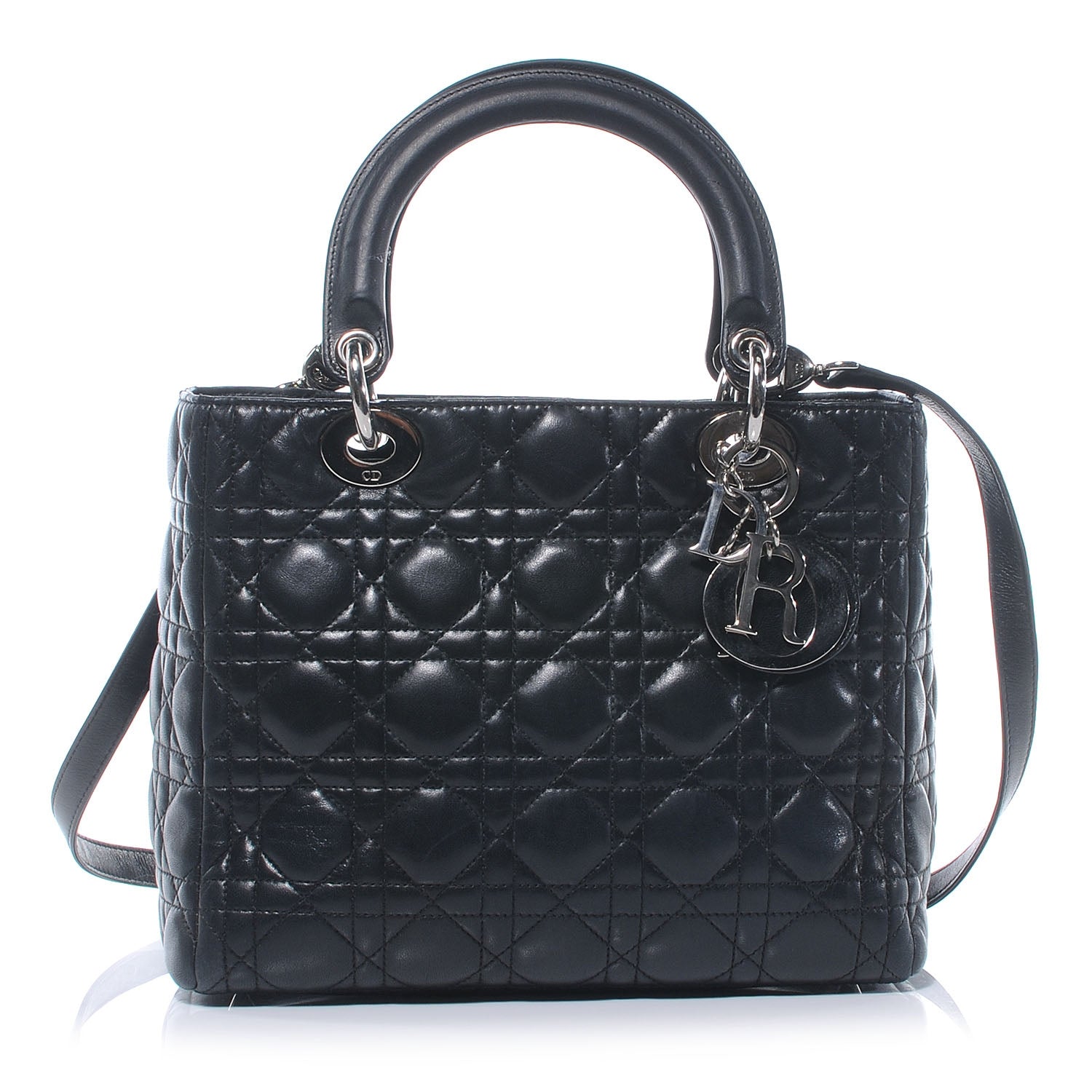 Christian Dior Lambskin Cannage Medium Lady Dior Black 1 of 7