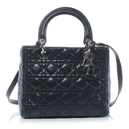 Christian Dior Lambskin Cannage Medium Lady Dior Black 1 of 7