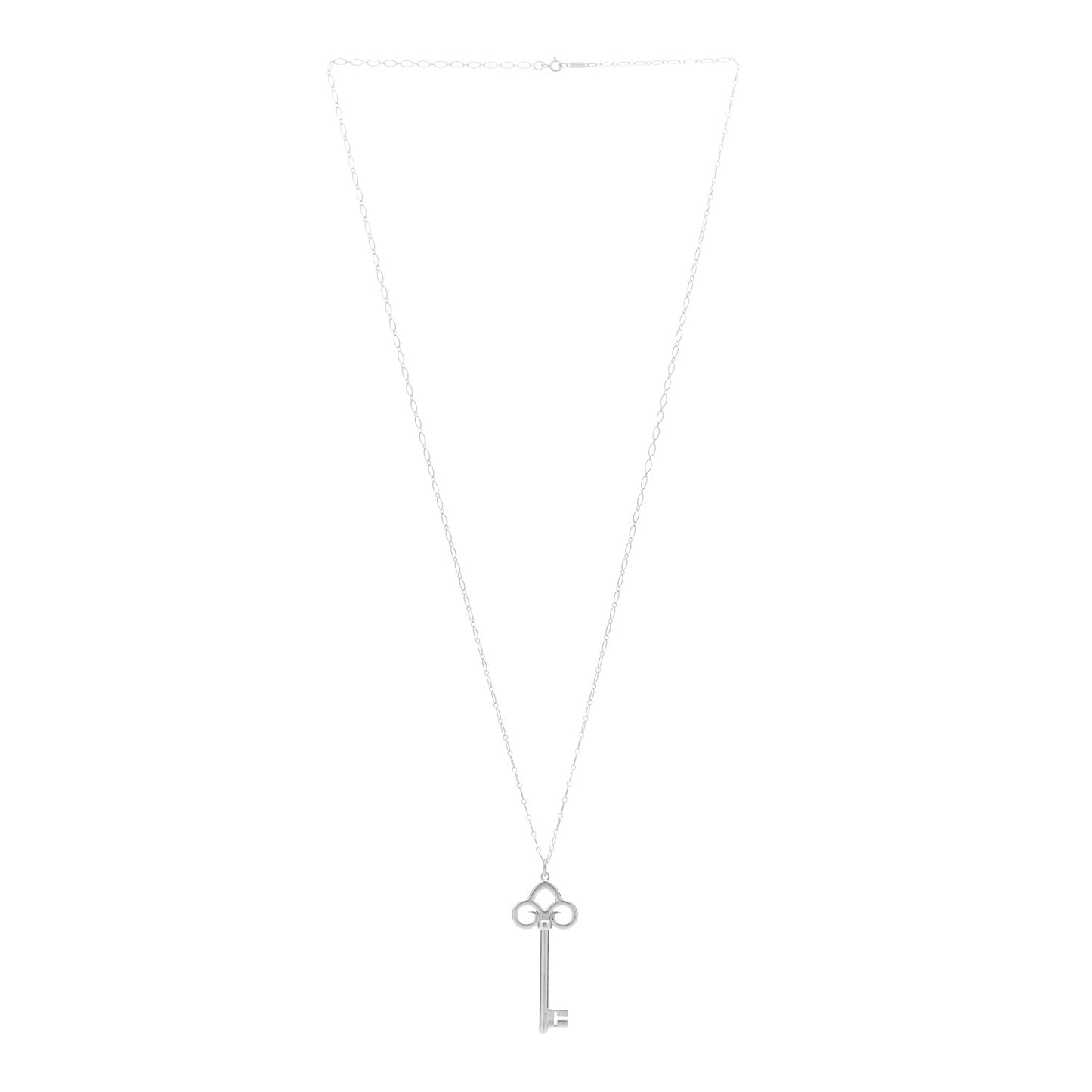 Sterling Silver Fleur De Lis Key Pendant Necklace