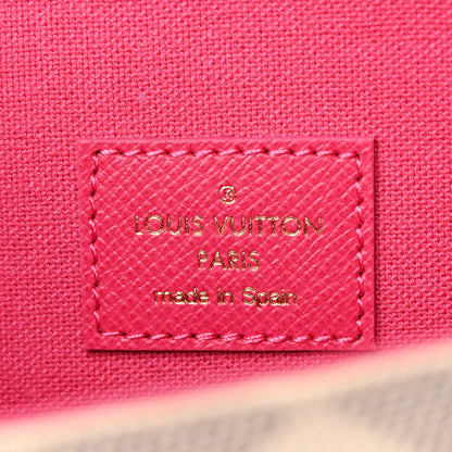 Louis Vuitton Damier Azur Studded Pochette Felicie Chain Wallet Fuchsia 9 of 13