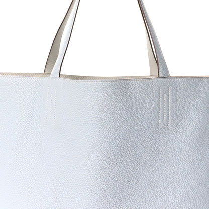 Hermes Veau Sikkim Taurillon Clemence Double Sens 36 Reversible Tote Bleu Pale Gris Perle 12 of 17
