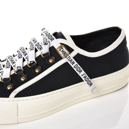 Christian Dior Canvas Walk'n Dior Low Top Sneakers 38.5 Black White 15 of 16