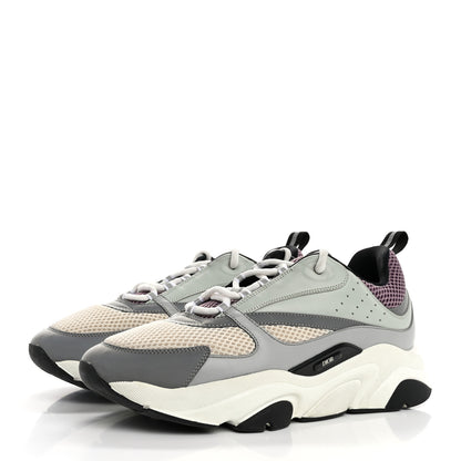 Christian Dior Technical Mesh Calfskin Mens B22 Sneakers 45 Cream Lavender 4 of 13