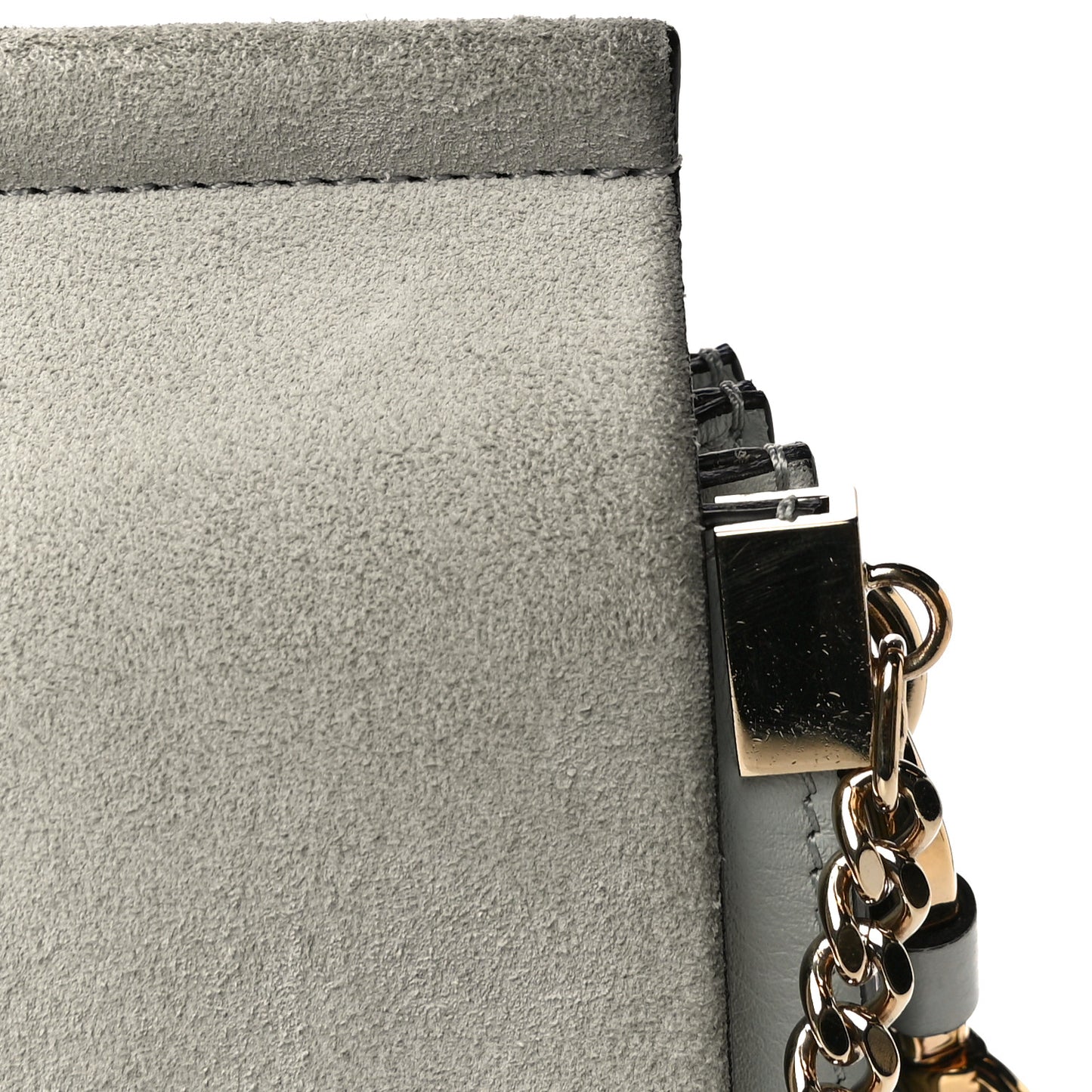 Calfskin Suede Medium Faye Shoulder Bag Airy Grey