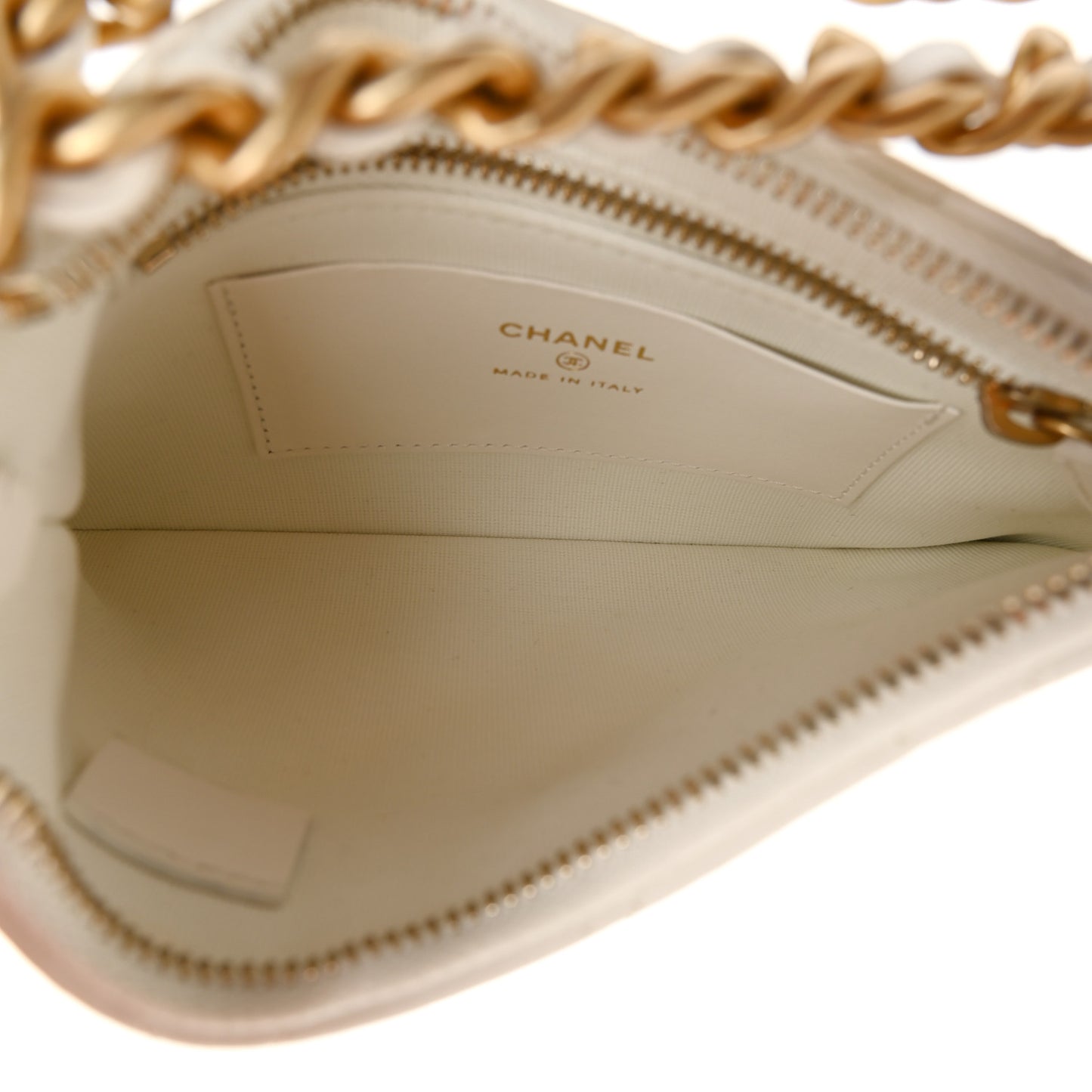 Lambskin Quilted Chain Around Top Handle Mini Bag White