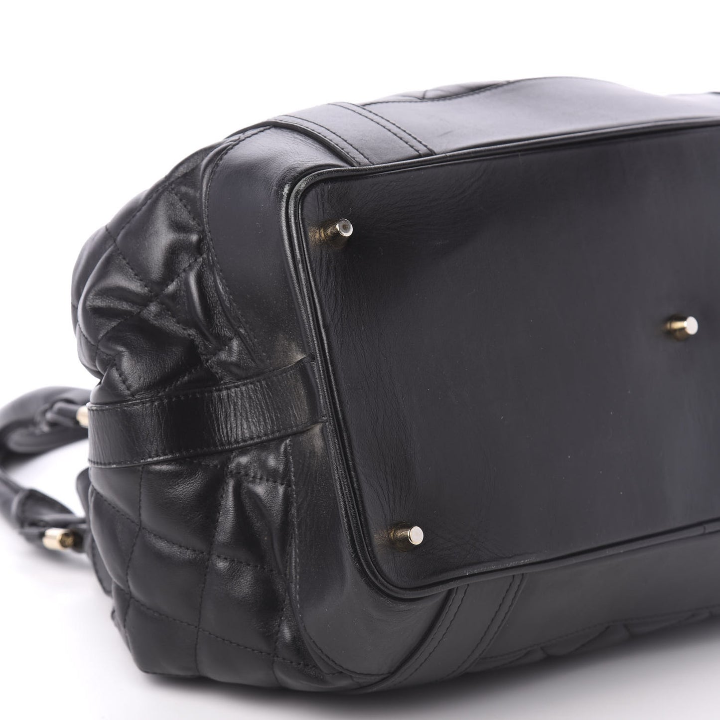 Calfskin Quilted Beaton Satchel Black