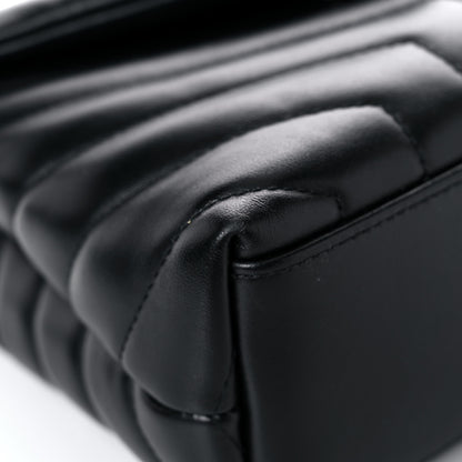 Saint Laurent Calfskin Y Quilted Monogram Small Loulou Chain Satchel Black 8 of 15