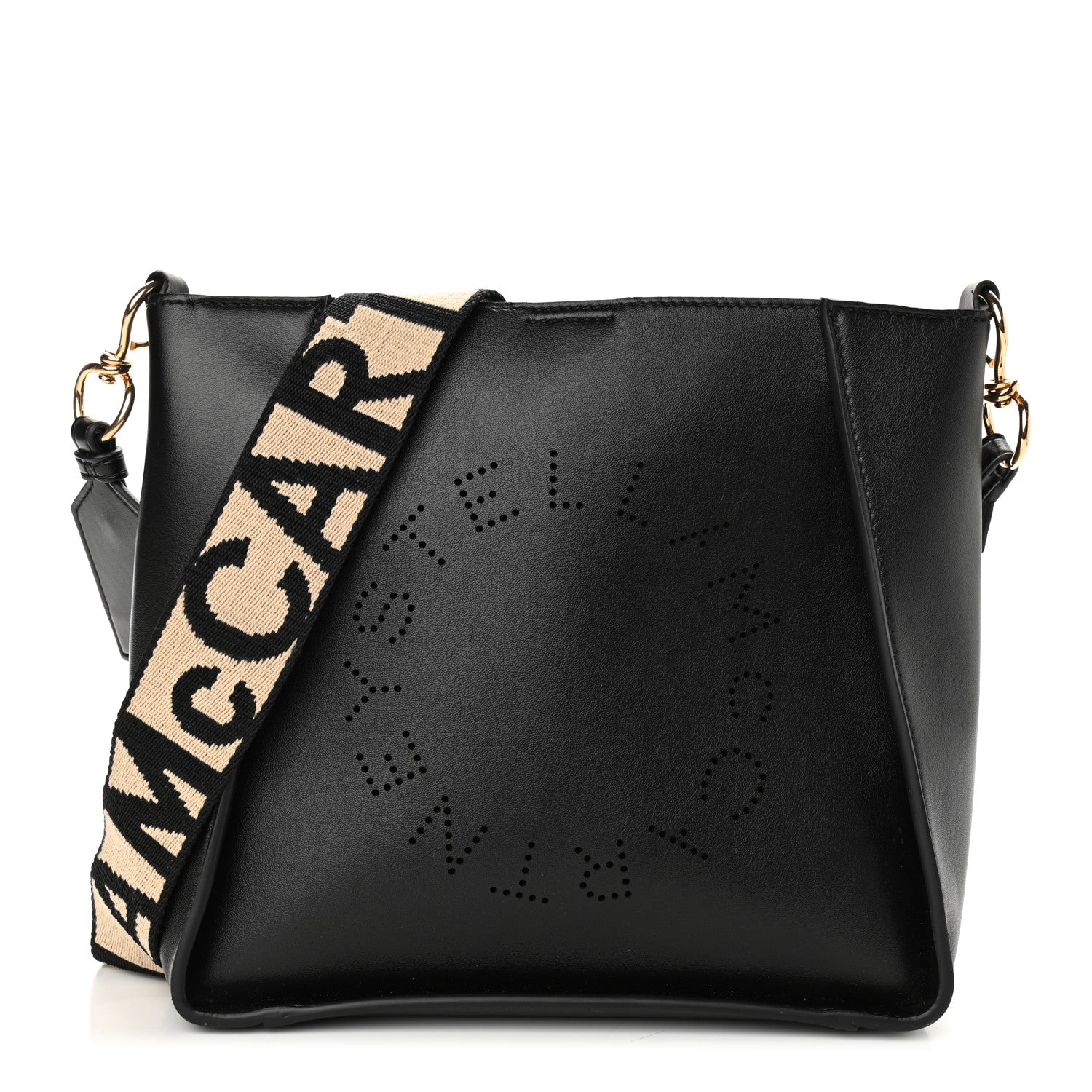 Stella McCartney Eco Alter Nappa Perforated Logo Mini Crossbody Black 1 of 10