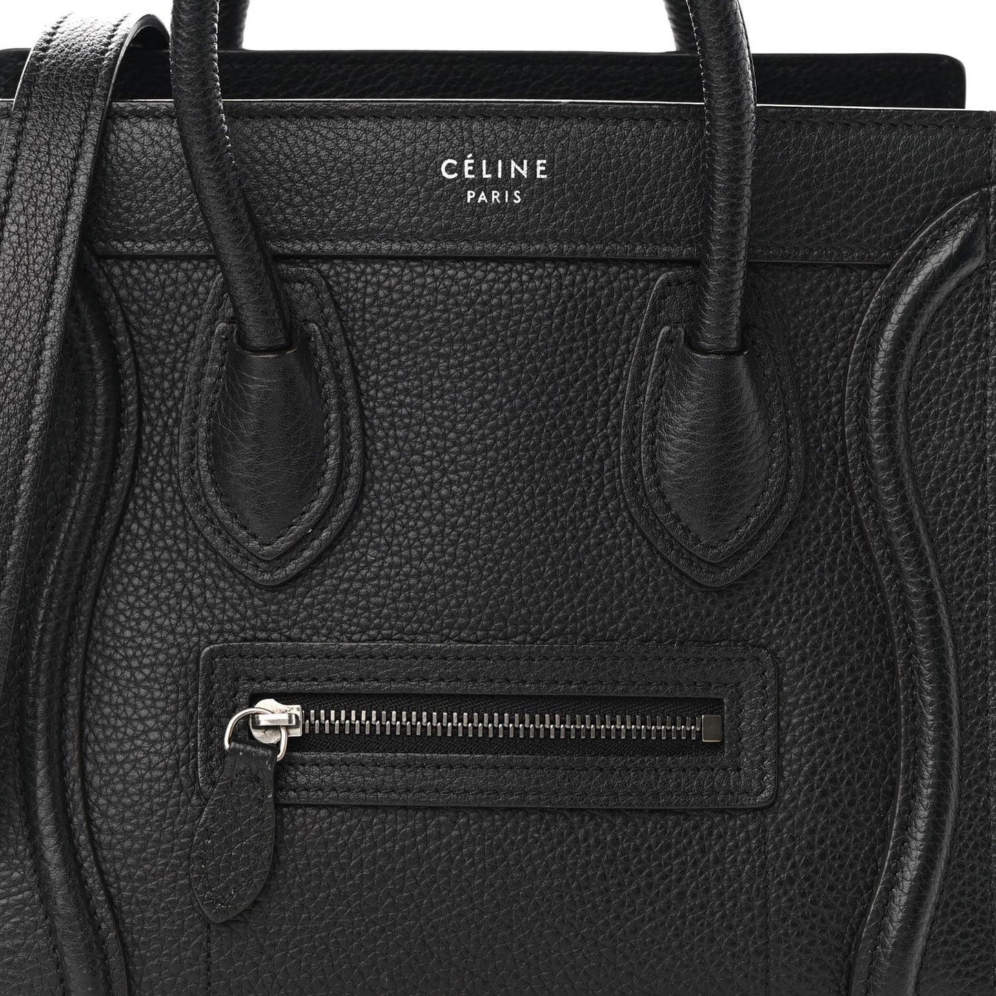 Drummed Calfskin Nano Luggage Black
