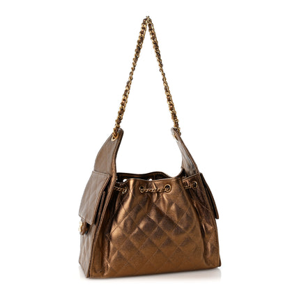 Chanel Metallic Caviar Quilted Small Chanel 25 Handbag Gold 3 of 10