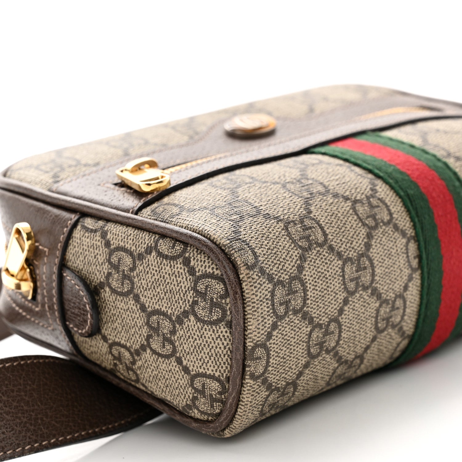 Gucci GG Supreme Monogram Web Small Ophidia Belt Bag 95 38 Dark Brown 10 of 12