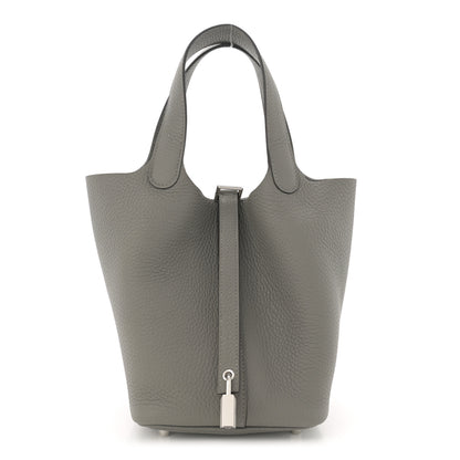 Hermes Taurillon Clemence Picotin Lock 18 PM Gris Meyer 1 of 11