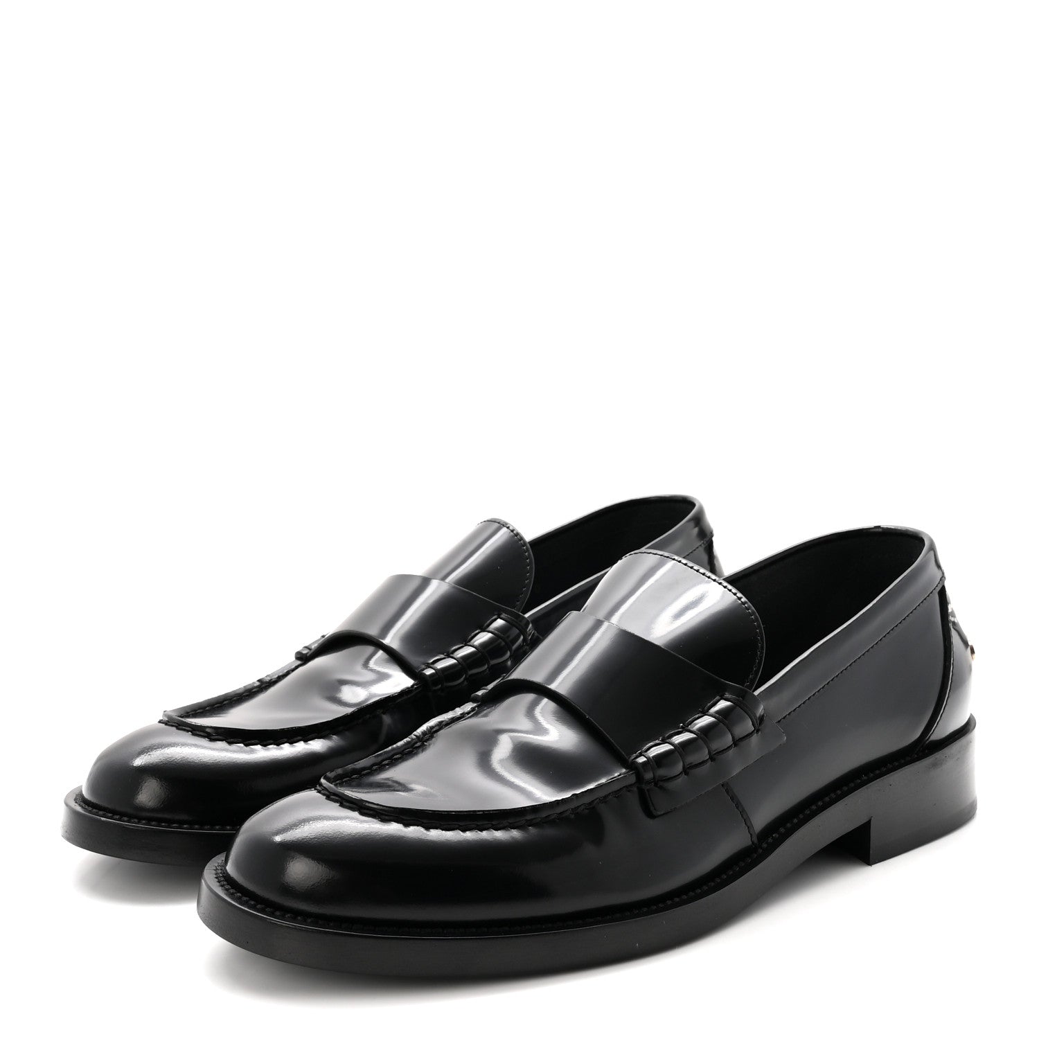 Chanel Shiny Calfskin Logo Loafers 39 Black 4 of 9