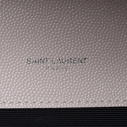 Saint Laurent Grain De Poudre Textured Mixed Matelasse Medium Triquilt Monogram Satchel Marble Pink 7 of 10