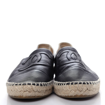Chanel Lambskin CC Espadrilles 42 Black 2 of 11
