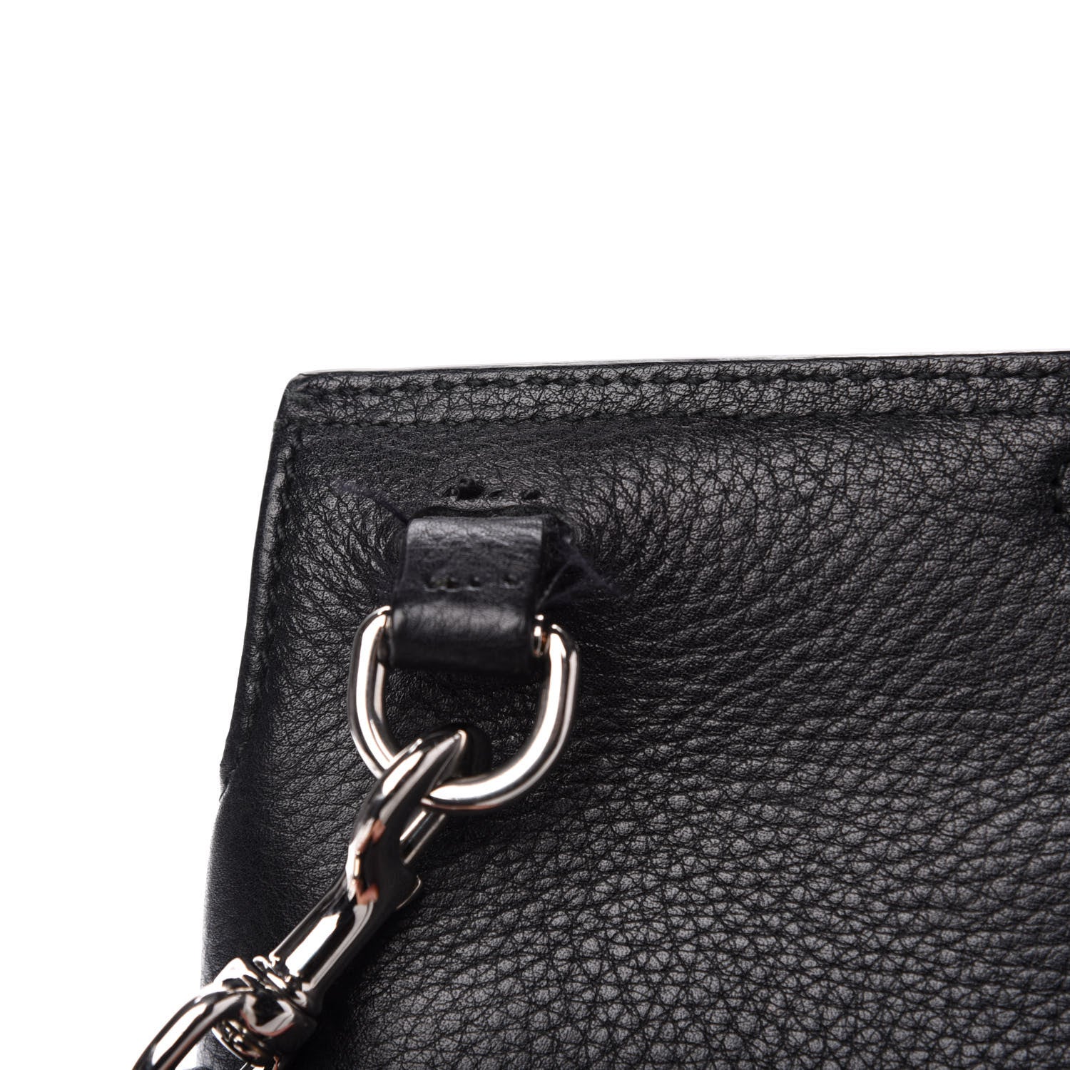 Gucci Pebbled Calfskin Large Bamboo Daily Top Handle Bag Black 13 of 16