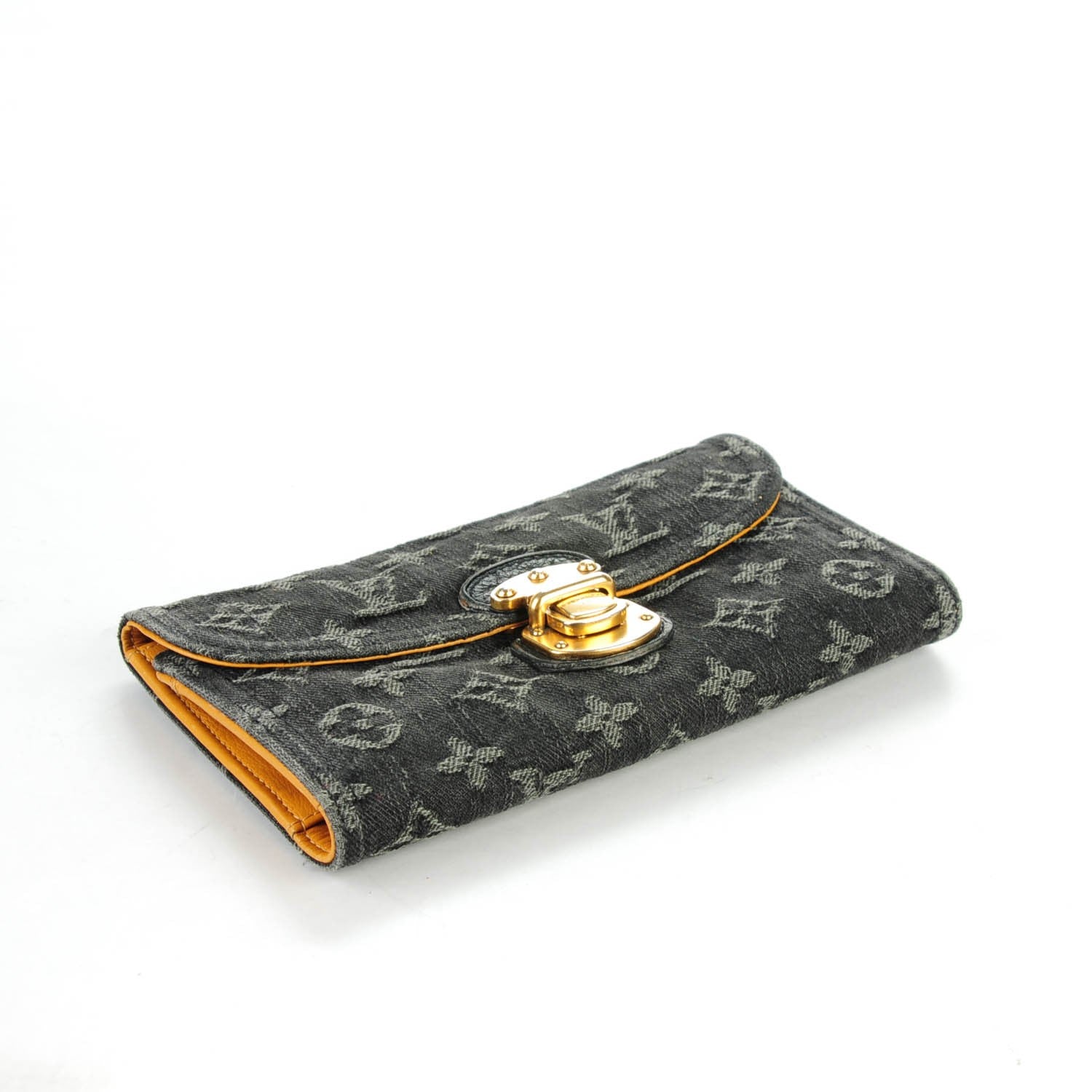 Louis Vuitton Denim Amelia Wallet Black 4 of 7