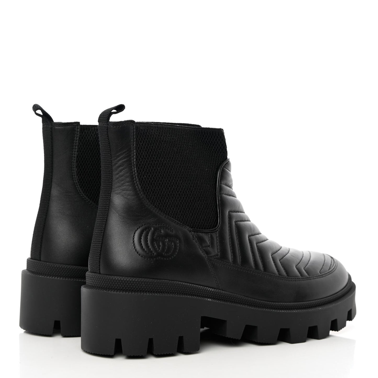 Calfskin Nappa Matelasse Frances Chelsea Boots 40 Black