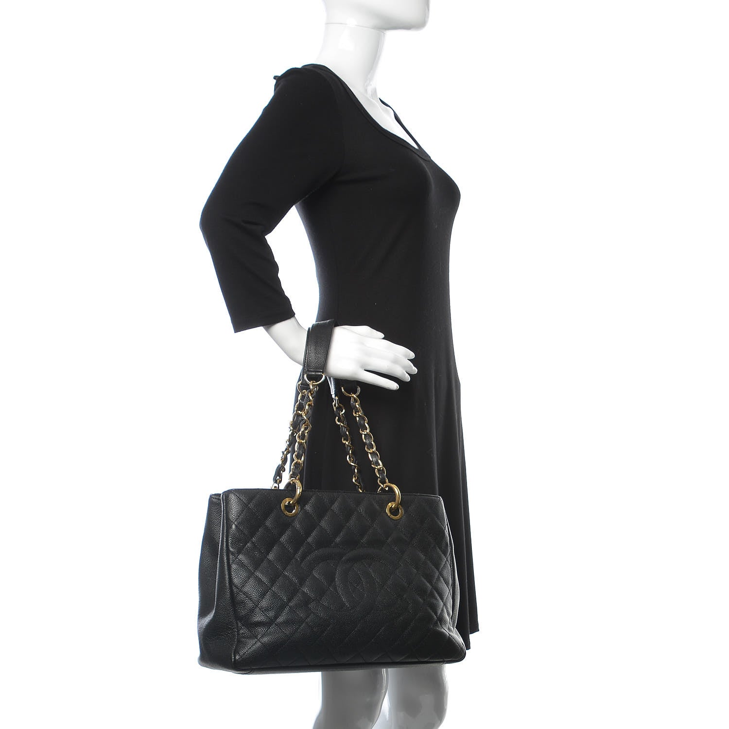 Chanel Caviar Quilted Grand Shopping Tote GST Black 2 of 11