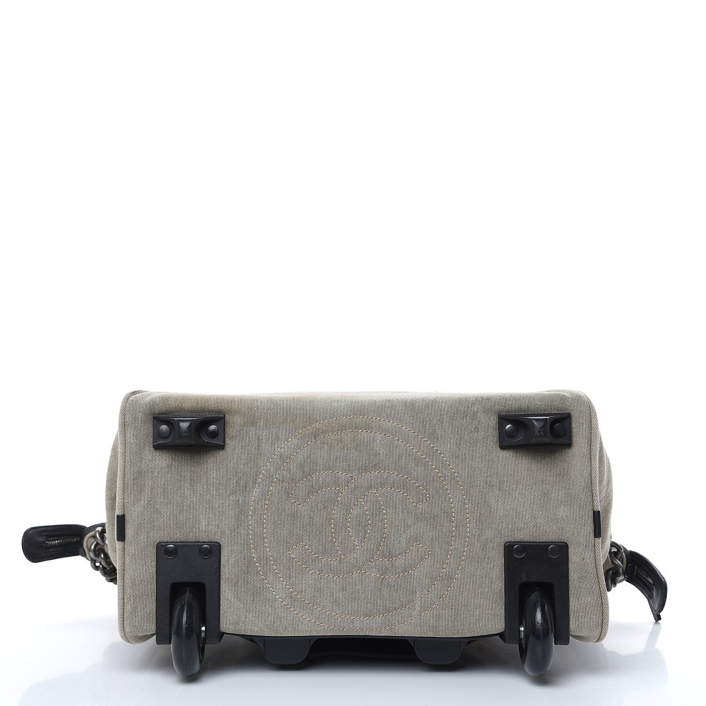 Washed Toile Calfskin Quilted Trolley Beige Black