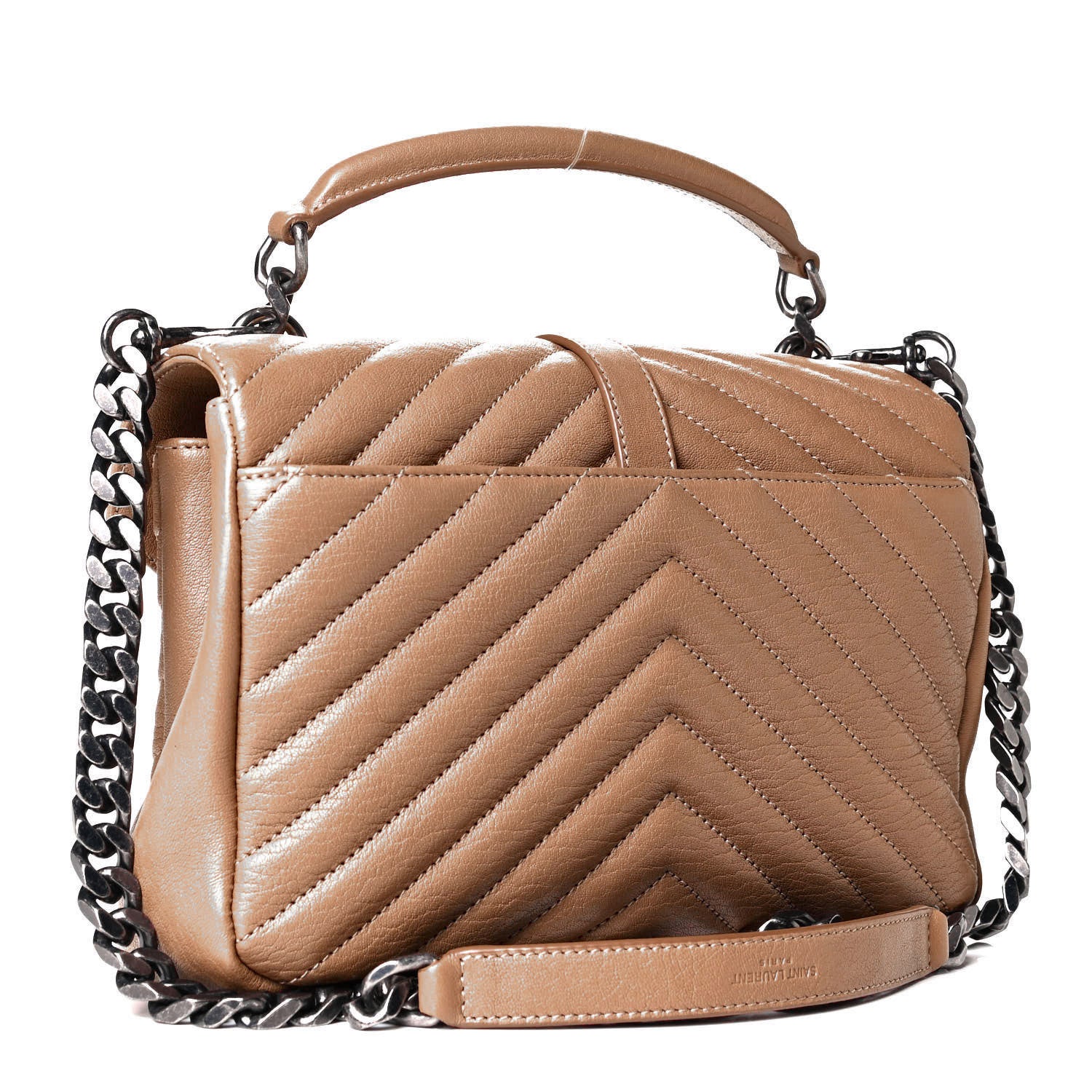 Saint Laurent Sheepskin Matelasse Chevron Monogram Medium College Bag Fard 2 of 8