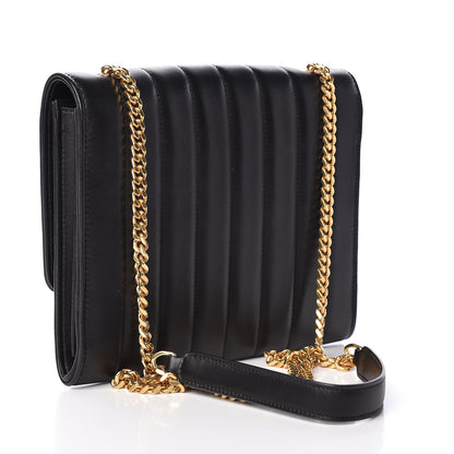 Saint Laurent Lambskin Matelasse Monogram Vicky Chain Wallet Black 3 of 10