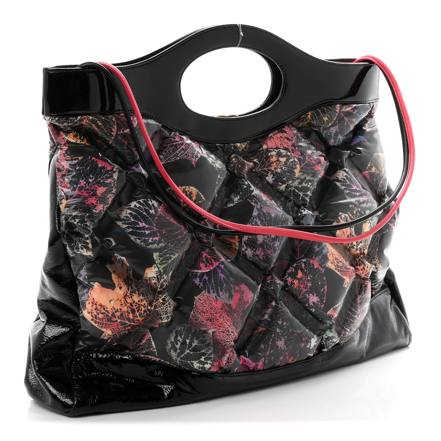 Chanel Patent Calfskin Canvas Printed Large 31 Shopping Bag Black 2 of 9