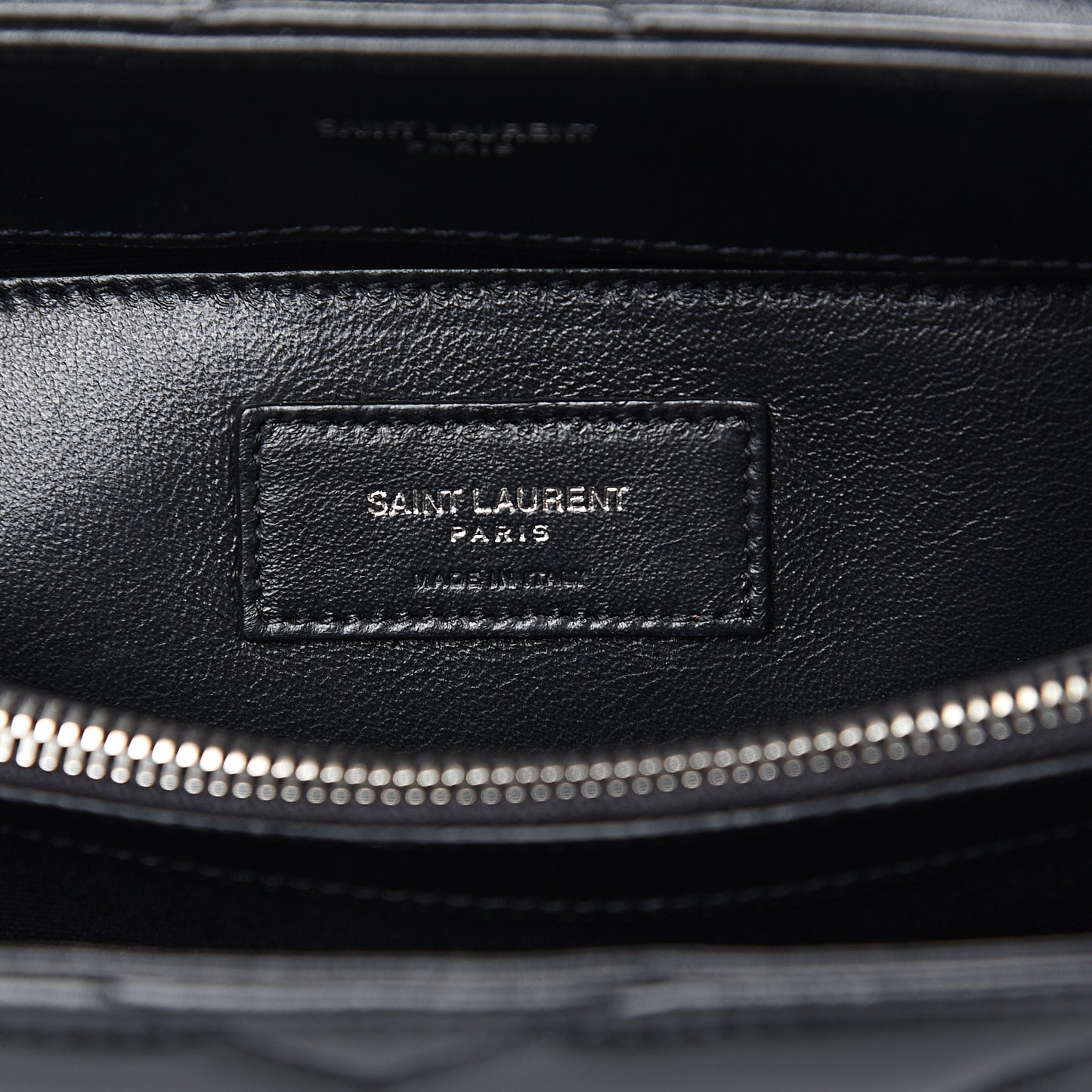 Calfskin Y Quilted Monogram Small Loulou Chain Satchel Black