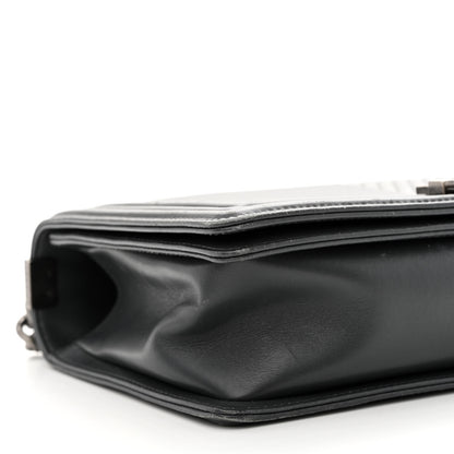 Chanel Calfskin Chevron Quilted New Medium Boy Flap Dark Grey 9 of 15