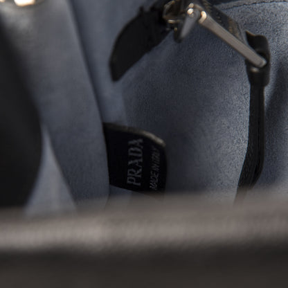 Prada Glace Calf Etiquette Flap Black Astrale 9 of 10