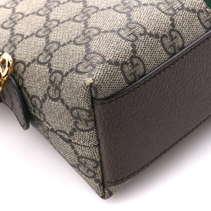 Gucci GG Supreme Monogram Textured Dollar Calfskin Web Small Ophidia Dome Shoulder Bag Beige Ebony New Acero 10 of 12