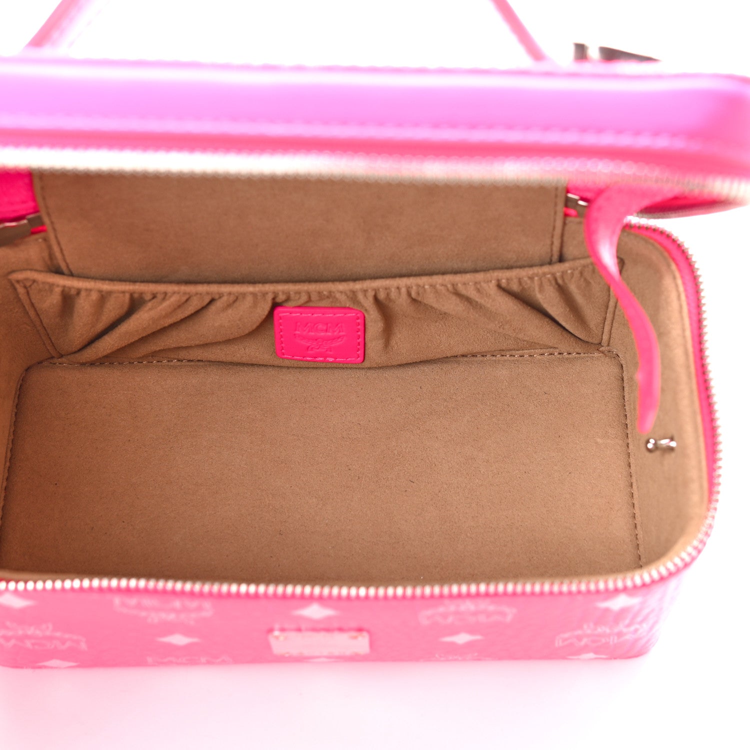 MCM Visetos Vanity Case Neon Pink 5 of 9