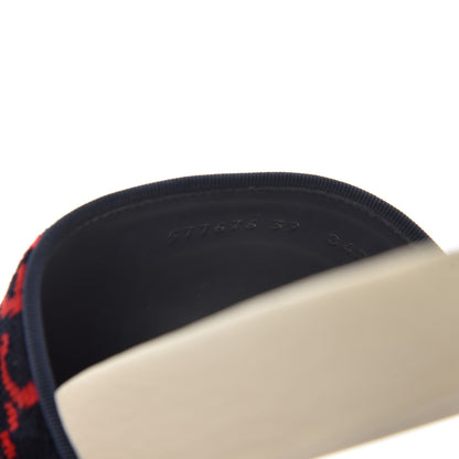 Gucci Terry Cloth GG Monogram Slide Sandals 39 Blue Red 8 of 9