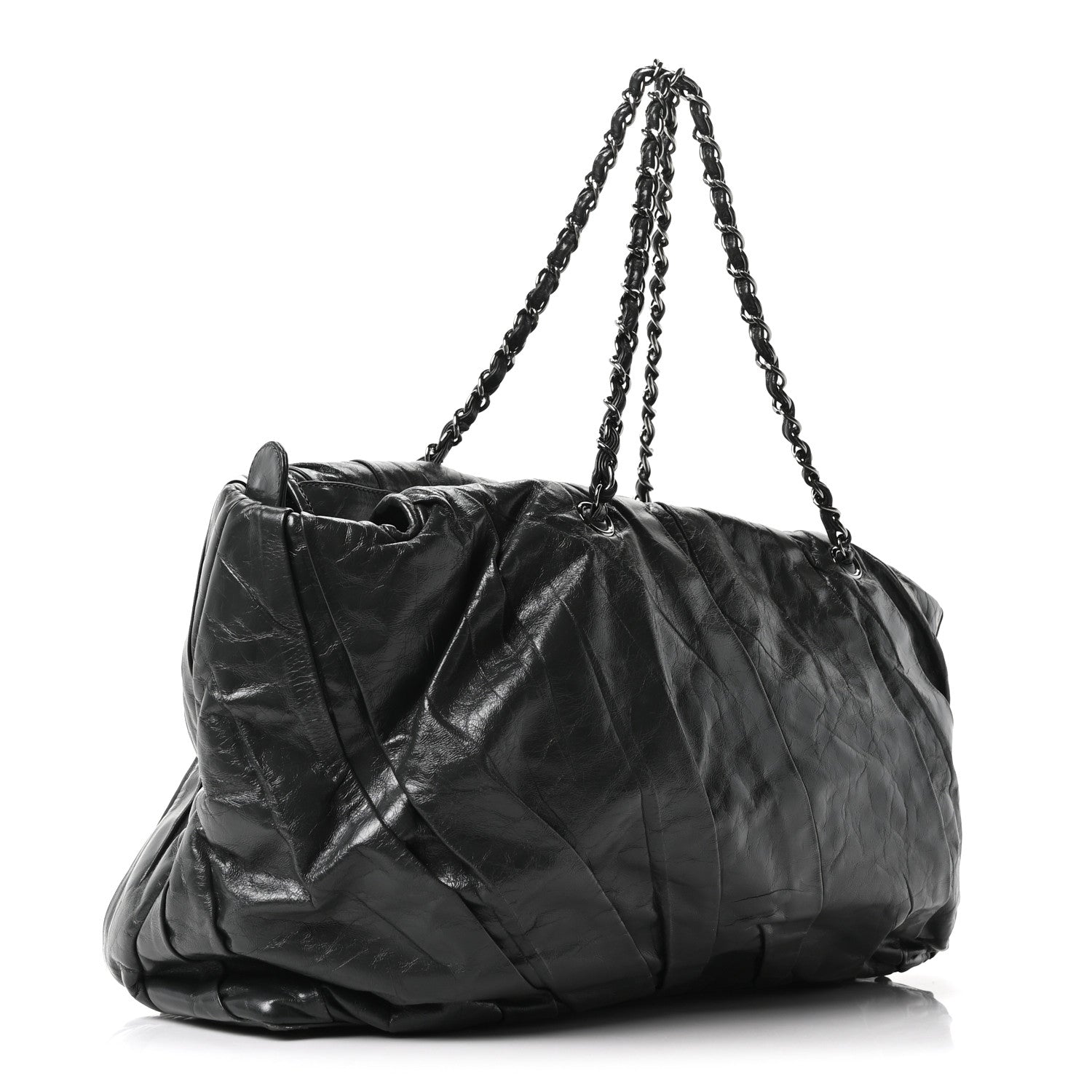 Chanel Glazed Calfskin Twisted Bowling Bag Grey 3 of 10